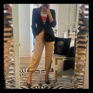 Balboa Jogger in Leather Vegan with Front Seam Detailing - Size Medium